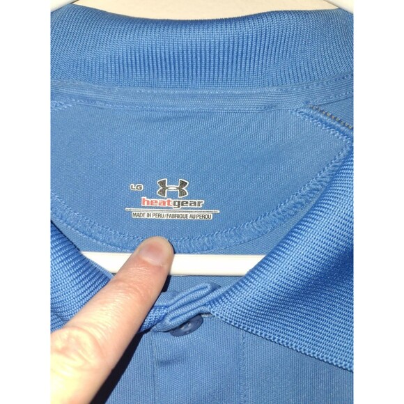 Under Armour Mens Large UCLA Colors Polo Shirt Heat Gear Blue White Orange - Picture 5 of 7